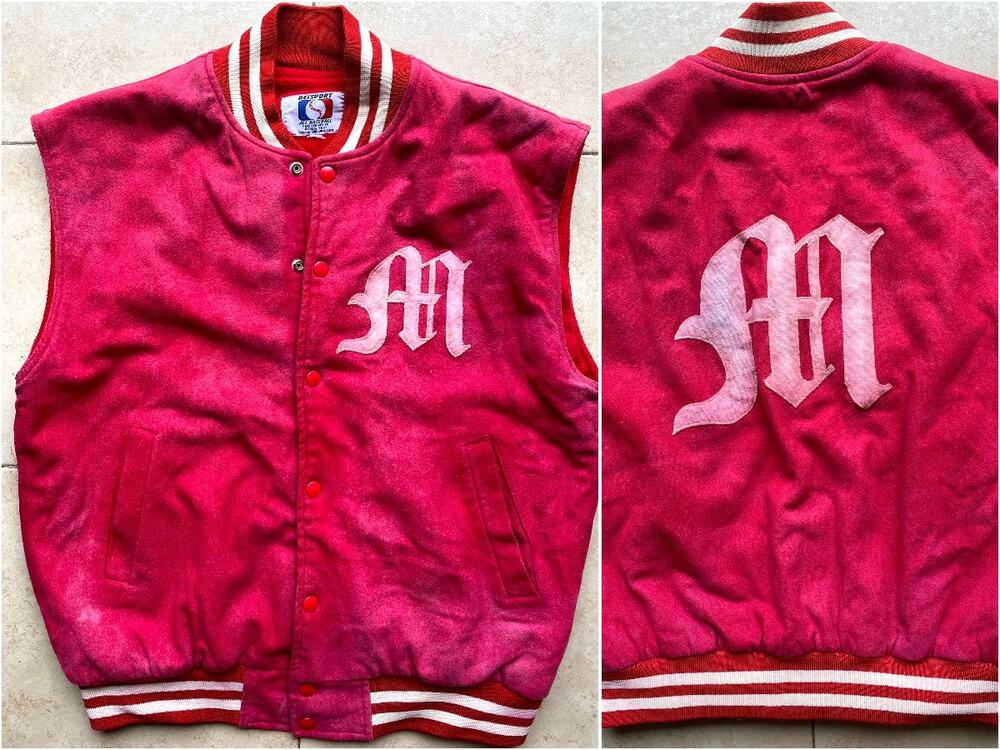 Diablos Rojos Devils Mexico 90s BEISPORT bomber Vest jacket M L red LMB vintage